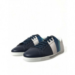 Scarpe da ginnastica basse in pelle bianca blu - EU42.5/US9.5