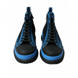 Scarpe da ginnastica alte in cotone tela blu nero - EU44/US11
