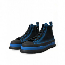 Scarpe da ginnastica alte in cotone tela blu nero - EU44/US11