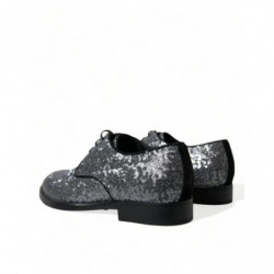 Scarpe eleganti derby da uomo stringate paillettes argento - EU39/US6
