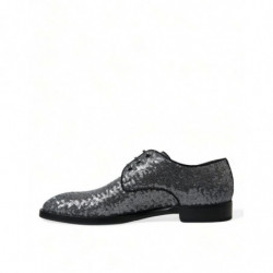 Scarpe eleganti derby da uomo stringate paillettes argento - EU39/US6