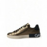 Scarpe da ginnastica da uomo logo Portofino pelle color bronzo - EU