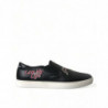 Scarpe da ginnastica da uomo slip-on impreziosite toppa nera - EU42