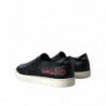 Scarpe da ginnastica da uomo slip-on impreziosite toppa nera - EU42