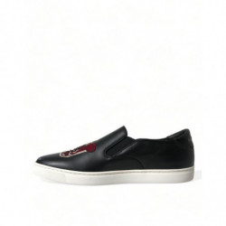 Scarpe da ginnastica da uomo slip-on impreziosite toppa nera - EU42