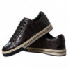 Scarpe da ginnastica casual da uomo pelle esotica coccodrillo marro