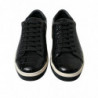 Scarpe da ginnastica casual da uomo pelle esotica coccodrillo nero