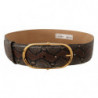 Cintura fibbia ovale dorata pelle esotica marrone - 80 CM / 32 INCHES