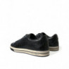 Scarpe da ginnastica casual da uomo pelle esotica coccodrillo nero