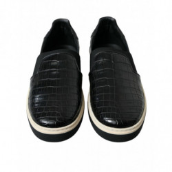 Scarpe da ginnastica in pelle esotica di coccodrillo nero - EU41/US8