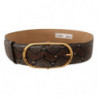 Cintura fibbia ovale dorata pelle esotica marrone - 80 CM / 32 INCHES
