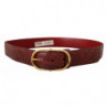 Cintura fibbia ovale dorata pelle esotica rossa - 80 CM / 32 INCHES