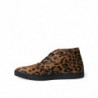 Scarpe da ginnastica in pelle di cavallino leopardo marrone - EU40/US7