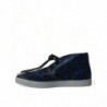 Scarpe da ginnastica mid-top leopardate pelle vitello blu - EU42.5/