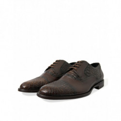Scarpe eleganti Oxford stringate in pelle esotica marrone - EU41/US8