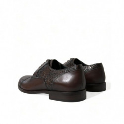 Scarpe eleganti Oxford stringate in pelle esotica marrone - EU41/US8