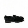 Scarpe eleganti con pantofole in pelle di pelliccia nera - EU40/US7