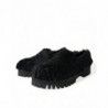 Scarpe eleganti con pantofole in pelle di pelliccia nera - EU40/US7