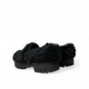 Scarpe eleganti con pantofole in pelle di pelliccia nera - EU40/US7