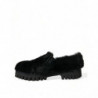 Scarpe eleganti con pantofole in pelle di pelliccia nera - EU40/US7
