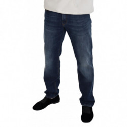 Jeans casual in denim di cotone lavato blu - IT52 - L