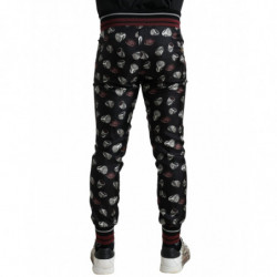 Pantaloni da jogging in seta con anello nero - IT50 - L