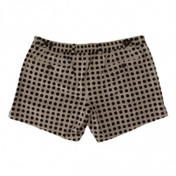 Pantaloncini in lino di cotone a pois bianchi neri - IT48 - M