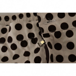 Pantaloncini in lino di cotone a pois bianchi neri - IT48 - M