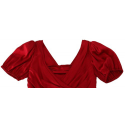 Abito a sirena con tubino in seta elasticizzata rossa - IT40-S