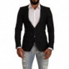 Giacca MARTINI da abito a due bottoni in broccato nero - IT44 - XS