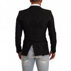 Giacca MARTINI da abito a due bottoni in broccato nero - IT44 - XS