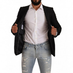 Giacca MARTINI da abito a due bottoni in broccato nero - IT44 - XS