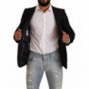Giacca MARTINI da abito a due bottoni in broccato nero - IT44 - XS