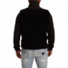 Giacca da uomo in pelle nera con collo alto e collo alto - IT48 - M