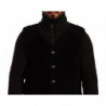 Giacca da uomo in pelle nera con collo alto e collo alto - IT48 - M