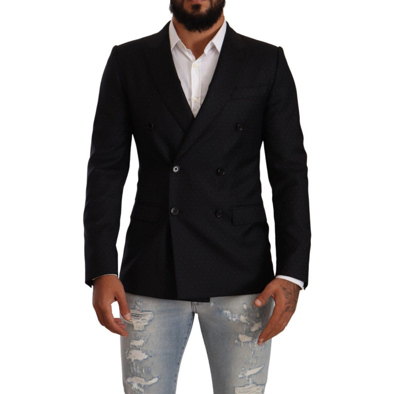 Giacca MARTINI doppiopetto puntinata nera - IT46 - S