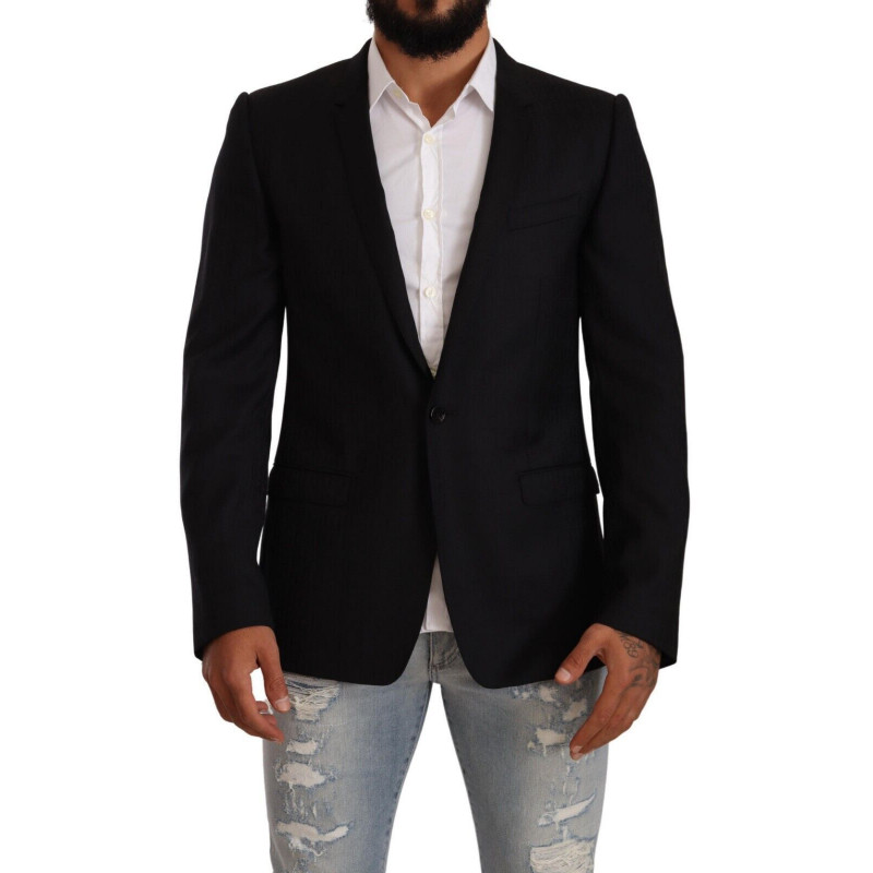 Giacca monopetto in lana nera ORO - IT50 - L