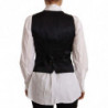 Top in viscosa con gilet senza maniche abbottonato nero - IT40-S