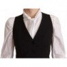 Top in poliestere senza maniche con bottoni neri - IT40-S