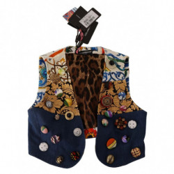 Top in cotone con gilet decorato multicolor - IT38-XS