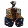 Top in cotone con gilet decorato multicolor - IT38-XS