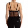 Top intimo in nylon con babydoll in pizzo di seta nera - IT2 - S