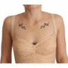 Intimo body in pizzo floreale in nylon beige - IT40-S