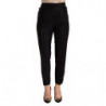 Pantaloni a vita alta cropped decorati con bottoni neri - IT40-S