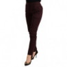 Pantaloni skinny da donna a vita media marrone rossiccio - IT40-S