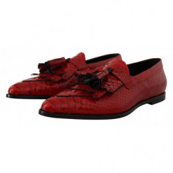 Scarpe con nappe in pelle rossa esotica - EU44/US11