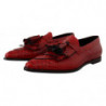 Scarpe con nappe in pelle rossa esotica - EU44/US11