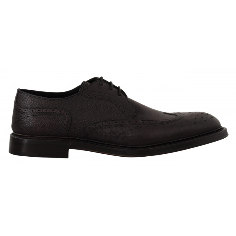 Scarpe derby in pelle viola con punta alare - EU44/US11