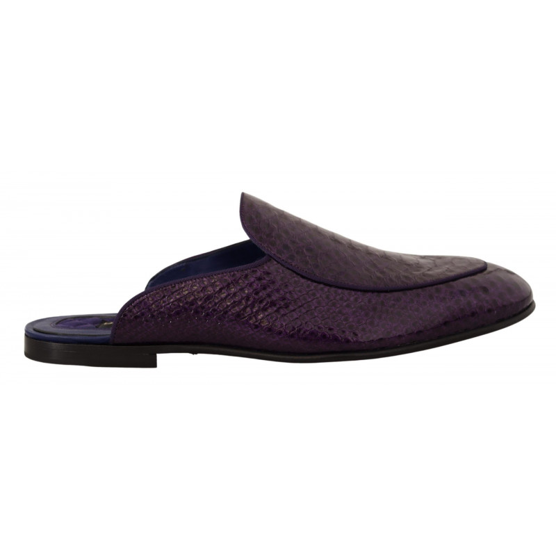 Scarpe con diapositive in pelle esotica viola - EU44/US11