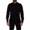Camicia in denim elasticizzato di cotone sottile nero - IT41 - L